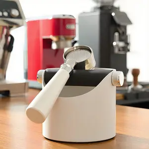 Stainless Steel Espresso Knockbox, Mini Italian Coffee Tamper with Shock Absorbing Removable Rod, Anti-Slip Base, Home & Commercial Use, Coffee Making Tool