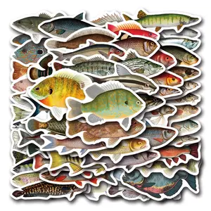 55-110 Sheets New Fish Cartoon Stickers, Waterproof Decorative Stickers for Planner, Stationery, Water Bottle, Computer