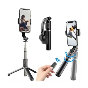 Gimbal Stabilizer Selfie Stick Foldable Wireless Tripod with Bluetooth Shutter Monopod for iOS Android Compact Portable Stable Shots