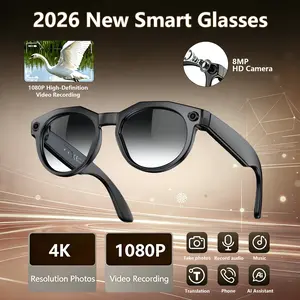 Multifunctional Smart AI Camera Glasses with 8MP Camera, Photochromic Lenses, Built-in Smart Voice Assistant, 160+ Languages Real-Time Translation, Bluetooth, Video Recording, Touch Adjustment, Hands-Free Photo &  Recording for Travel, Conferences .
