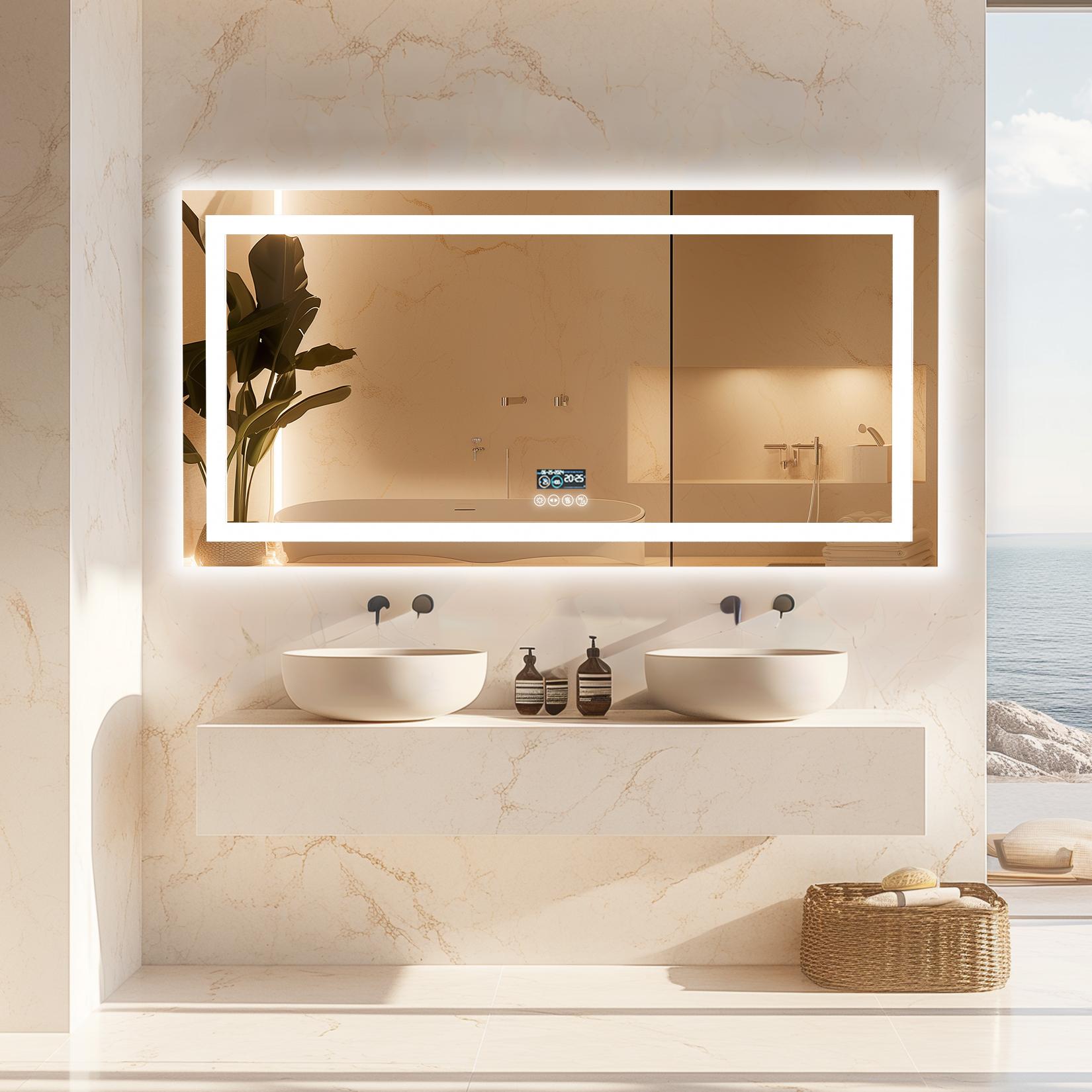 LumiBased Rectangular LED Mirror Light with bluetooth
