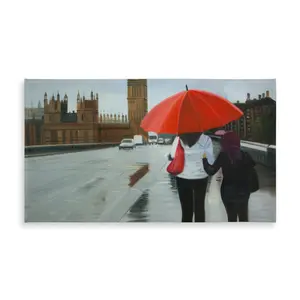 Begin Home Decor C1TCLRGE85Q3KN 58 x 102 in. Scenic Brown Tablecloth - Big Ben British Umbrella Decor