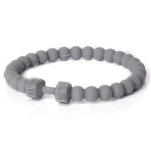 Grey Silicone Dumbbell Bracelet
