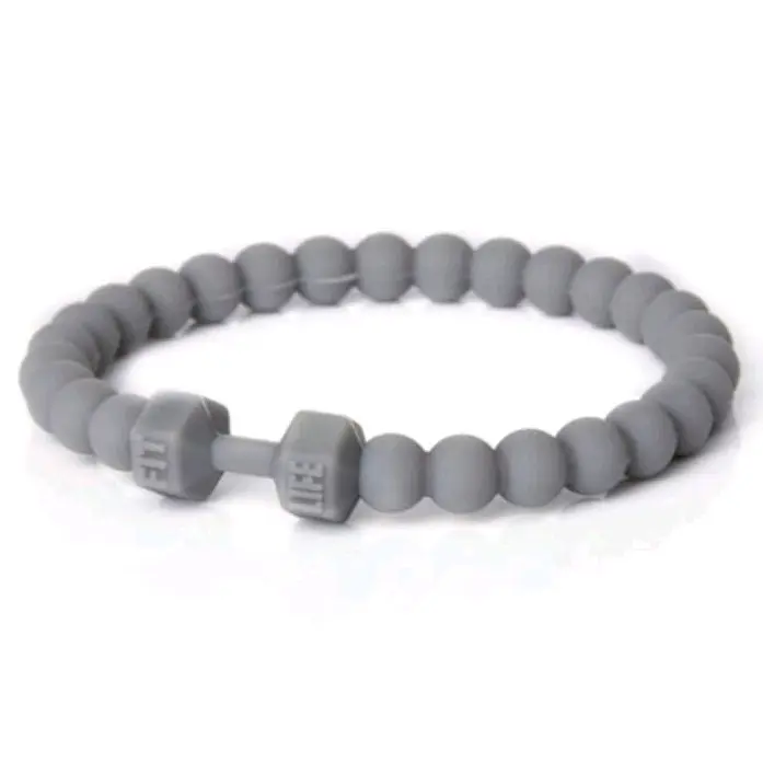 Grey Silicone Dumbbell Bracelet