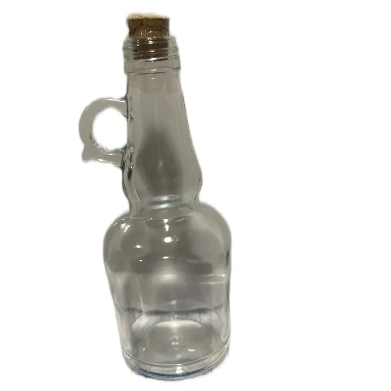 Clear Glass Bottle with Cork for Storage Like Syrup Honey Agave - Transparent Design for Your Beverages