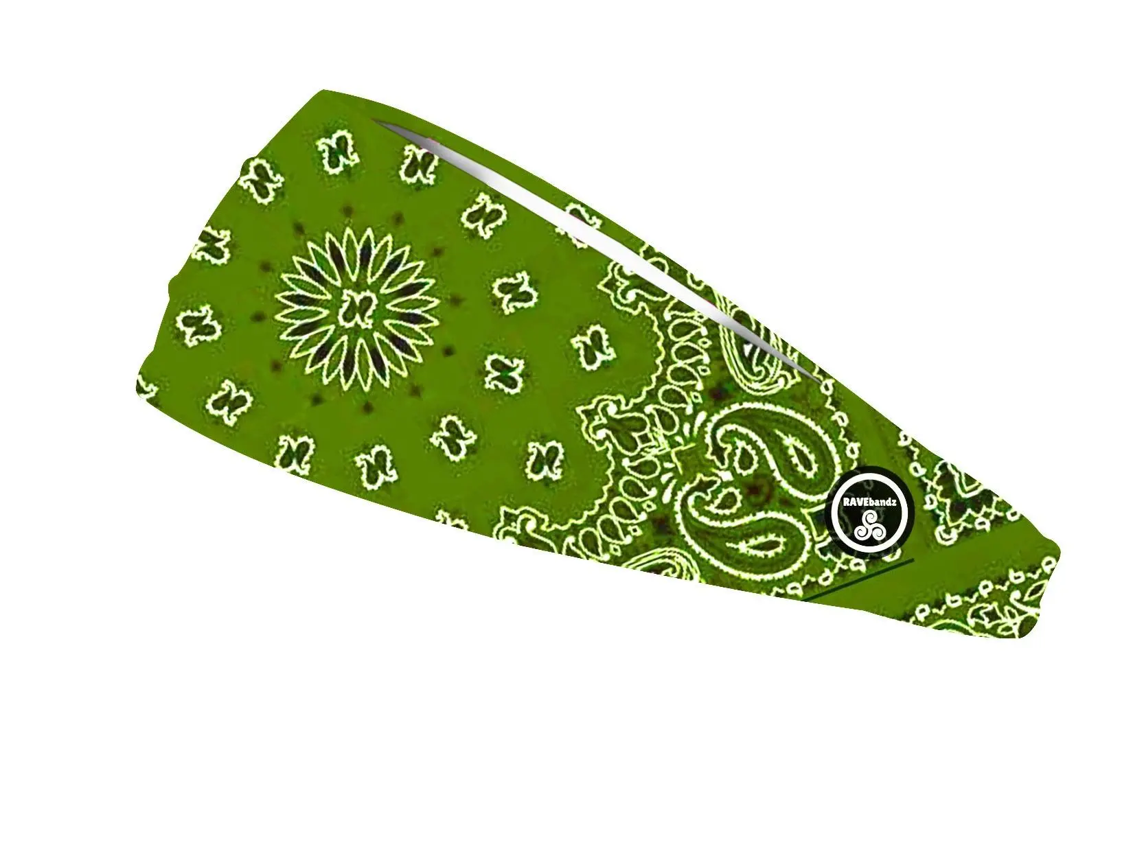 RAVEbandz The Pro - Wide Stretch Headband (Bandana - Green)