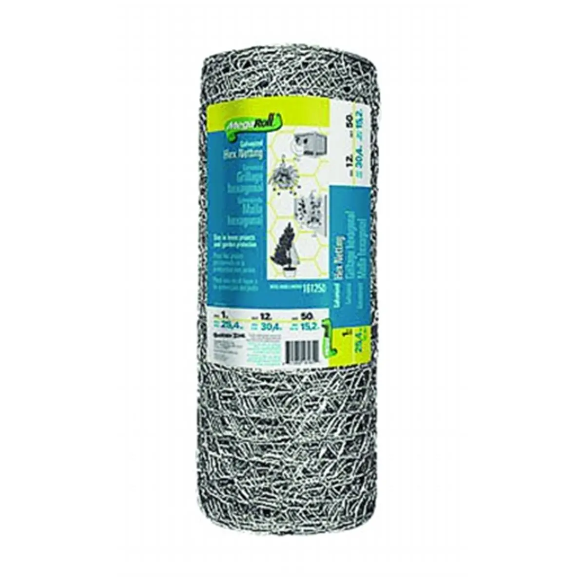Garden Zone Outdoor Galvanized Hexagonal Netting for Garden Protection, 1-in Mesh, 1x12x50 Dimensions, Model 161250