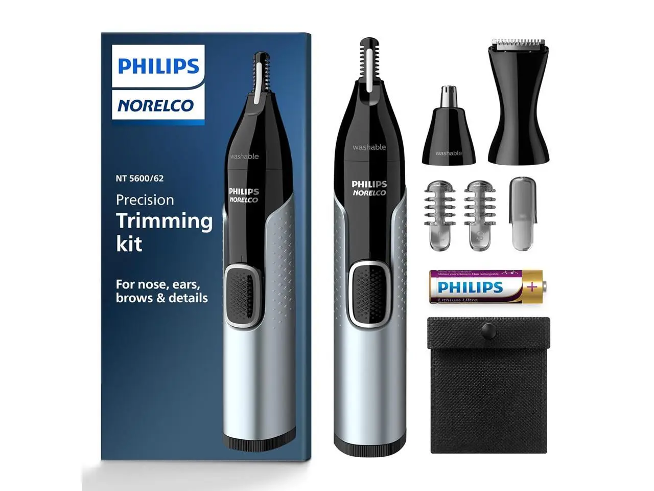 Philips Norelco Nose Trimmer 5000 for Nose, Ears, Eyebrows Trimming Kit, NT5600/62 Philips Norelco Nose Trimmer 5000 for Nose, Ears, Eyebrows Trimming Kit, NT5600/62
