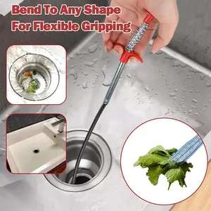 Flexible Grabber Claw Pick Up Reacher Tool with 4 Claws Bendable Hose Pickup Reaching Assist Tool for Litter Pick, Home Sink, Drains, Toilet(78.74 Inches)