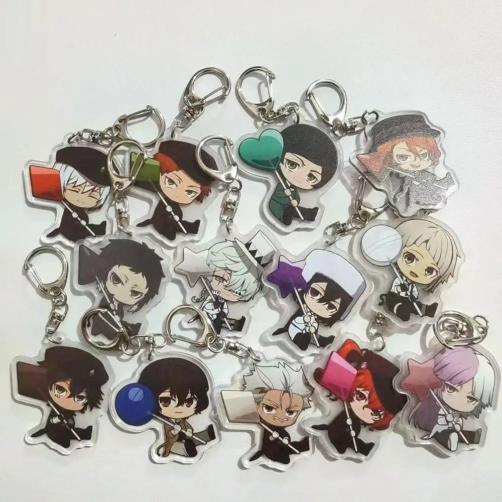 FashionUS - Anime Bungou Stray Dogs Arcylic Keychain Atsushi Nakajima Dazai Flower Key Chain Women Men Accessories Bag Pendant Chaveio Gifts