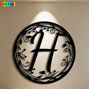 1pc Monogram H Metal Wall Art, Ornate Monogram Statue Mural, Ideal Gift for New Year, Easter, Personalized Decor Enthusiasts, Rust-Resistant Metal Wall Decor Wall Sculptures, Perfect for Living Room Wall & Garden Fence, Unique Home Accent