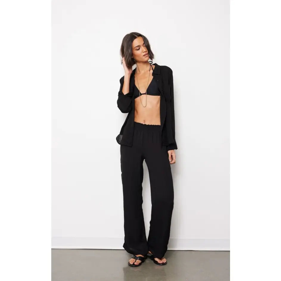 Smocked Pant in Black