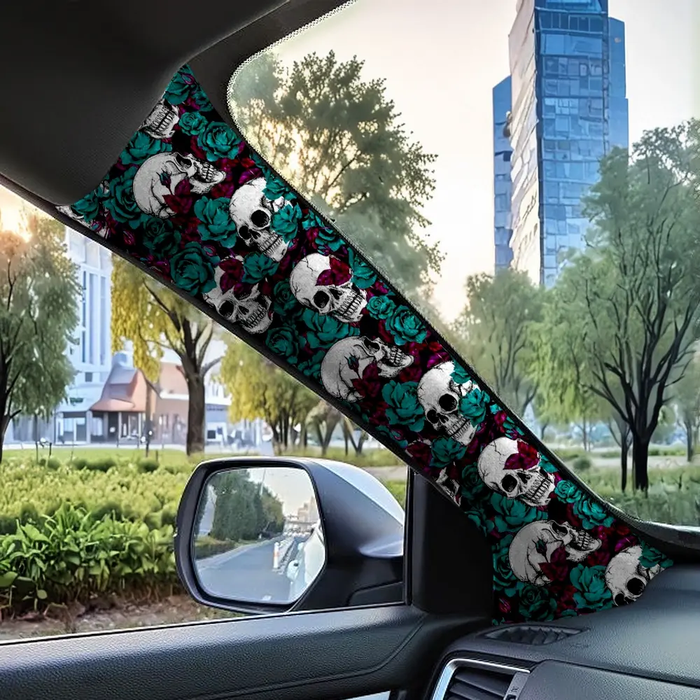 Jdm Car Interior Abc Pillar Modification Upgrade, Rose Skull Self-Adhesive Decal Sticker, Customizable Car Accessories, Car Interior Decor, Car Decals, Car Decoration, Car Decorations Interior