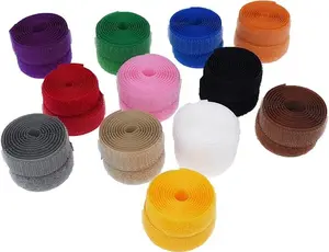 5 Yards Sew On Hook and Loop Tape Fastening Nylon Fabric Tape with Non-Adhesive for DIY Craft Interlocking Tape Sewing Fasteners (3/4''Wide, 5 Yard Hook + 5Yard Loop)