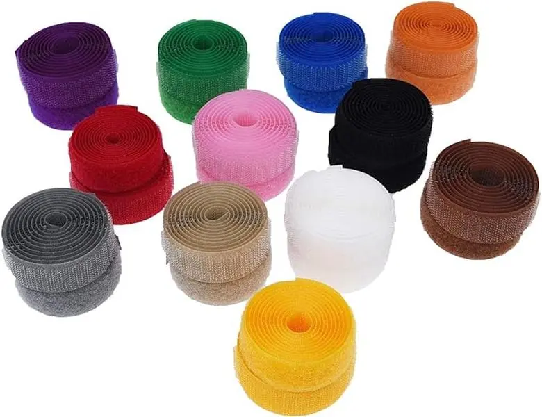 5 Yards Sew On Hook and Loop Tape Fastening Nylon Fabric Tape with Non-Adhesive for DIY Craft Interlocking Tape Sewing Fasteners (3/4''Wide, 5 Yard Hook + 5Yard Loop)