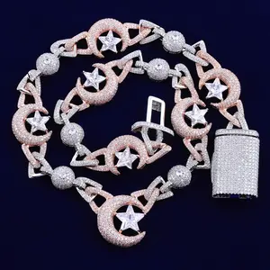 Loveden Unique Moon Star Necklace Pendant For Women & Men Fashion Jewelry Sparkling Star Hip Hop Charm Jewelry Accessories Boys Girls Birthday Party Gift