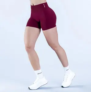 with logo | dfyne Women Scrunch Butt Workout Shorts Seamless High Waist Fitness Yoga Shorts