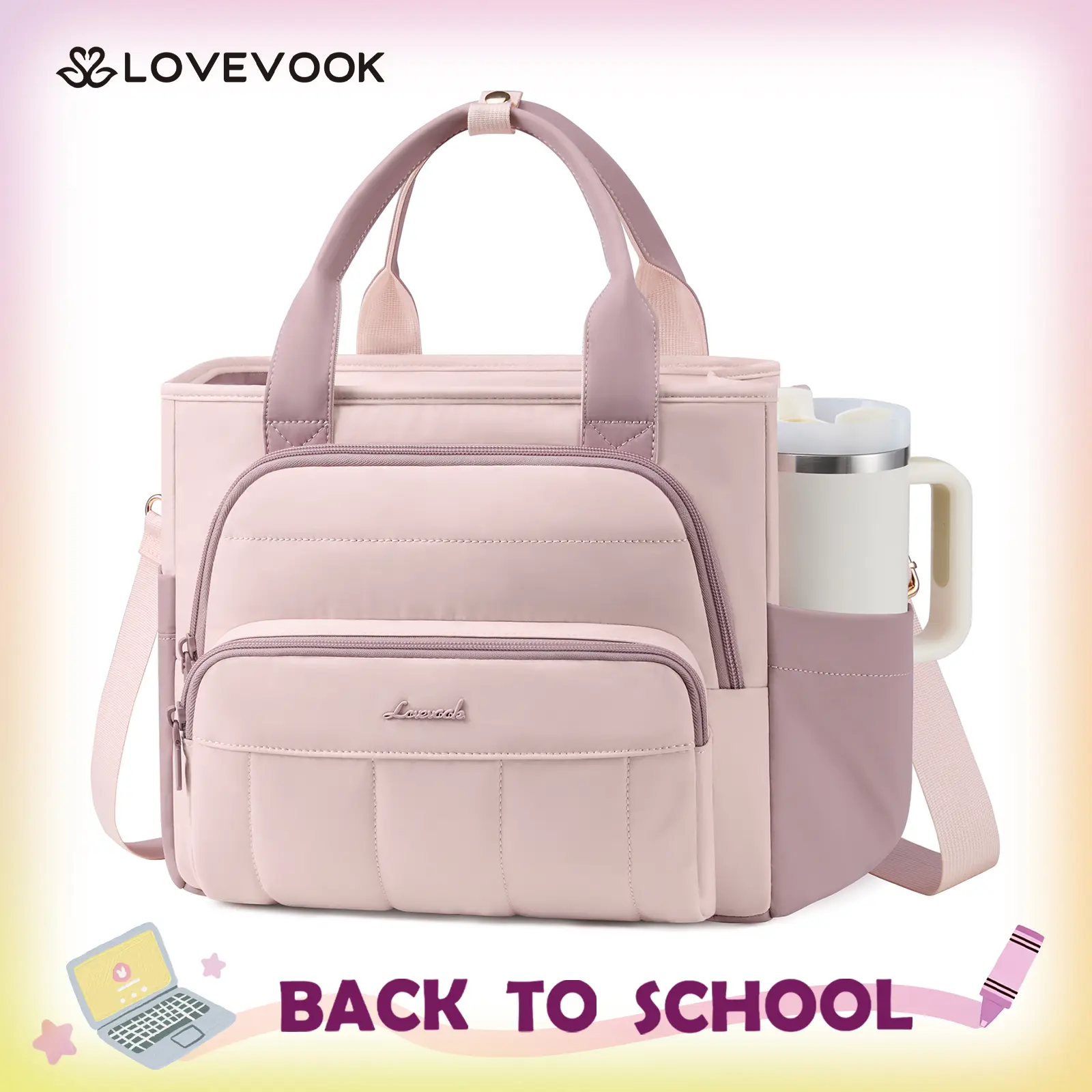 LOVEVOOK Lunch Box for Women, Large for Work & Picnic,Wide Opening Soft Cooler Bag with Large Cup Holder, 13L&18L. TikTokShopBackToSchool