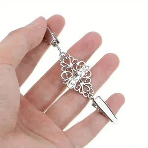 Retro Cardigan Clip, Cape Shawl Shirt Sweater Collar Duck Clip, Geometric Hollow Blouse Buckle, Clothing Decoration Brooch Pin, Adjustable Clips