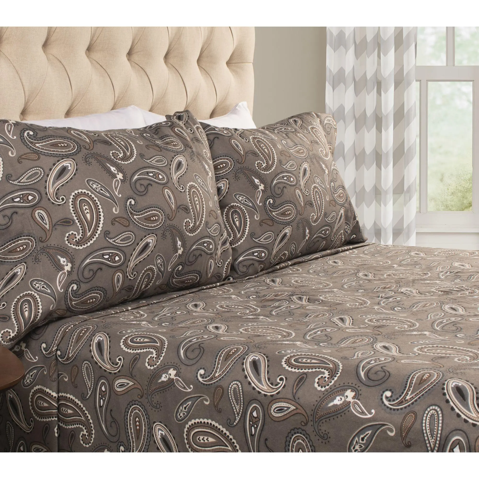 Superior Cotton Flannel  Paisley Sheet Set, California King