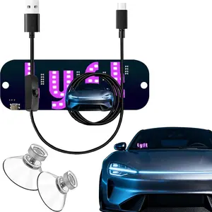 USB Car LED Light Sign Driver Specific Windshield Taxi Display For Sedans SUVs And Cars With Suction Cup USB Type-A Cable