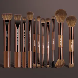 MAANGE 11pcs Professional Makeup Brush Set, Foundation Brush Blush Brush Contour Brush Concealer Brush Eyeshadow Brush Blending Brush Eyelash Brush Eyebrow Brush, Essential Cosmetic Accessory for Beauty Routine, Gift for Women & Girls