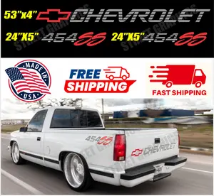 Chevrolet 454 SS Vinyl Decal Kit – 3 Piece Set (Side & Tailgate) | Waterproof Truck Graphics