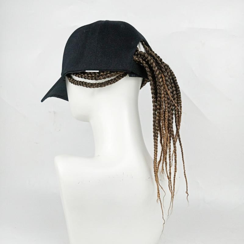 Outdoor sunshade and sun protection dreadlock wig hat all-in-one summer hip-hop braid wig men's headwear ready-to-wear ponytail