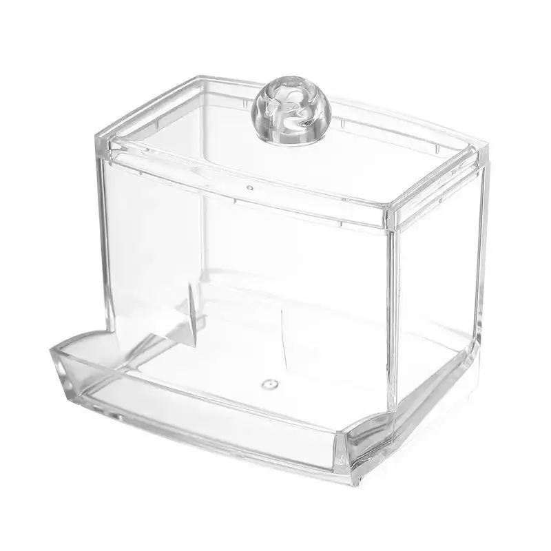 1pc Cotton Swab Holder Dispenser, Bathroom Durable Storage Organizer Container, Toothpick Organizer, Multi-Purpose Personal Care Box, Modern Round Design