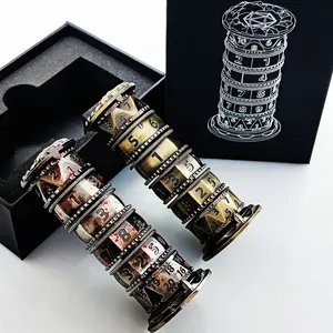 Metal 7-in-1 Rotating Dice Tower for DND & COC RPG  A compact, multi-functional alloy organizer, randomizer, and roller for tabletop adventures.