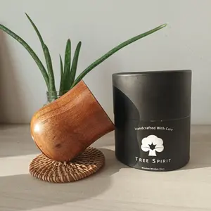 Multi-Purpose Charred Wood Cup - Stylish Wooden Tumbler for Whiskey, Bourbon & Cocktail Drinks