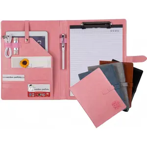 Padfolio Portfolio Leather Binder, Interview Legal Document Organizer, Padfolio Clipboard Folder, Business Card Holder Included 2 count Letter Sized Writing Pad ()