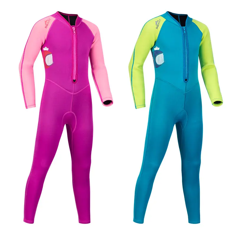 2MM sunscreen long-sleeved snorkeling suit children's wetsuit, medium and large children's wetsuit children's warm swimsuit