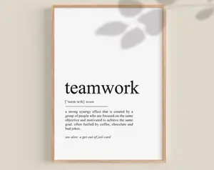 Teamwork Definition Print, Teamwork Quote Office Wall Art, Office Art Prints, Teamwork poster, Dictionary art printable