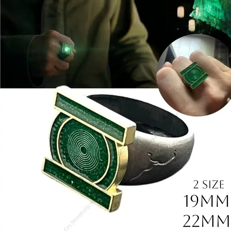 Hal Jordan Inspired Green Power Ring Metal Cosplay Jewelry Superhero TV Series Costume Accessory Halloween Carnival Comic Con