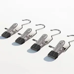 22 PCS Anti-rust Clip Space-saving Clothespin Hat Pants Storage Hanging Travel Hook Hanger Household Organiser Laundry Lightweight Room Stainless Steel Waterproof