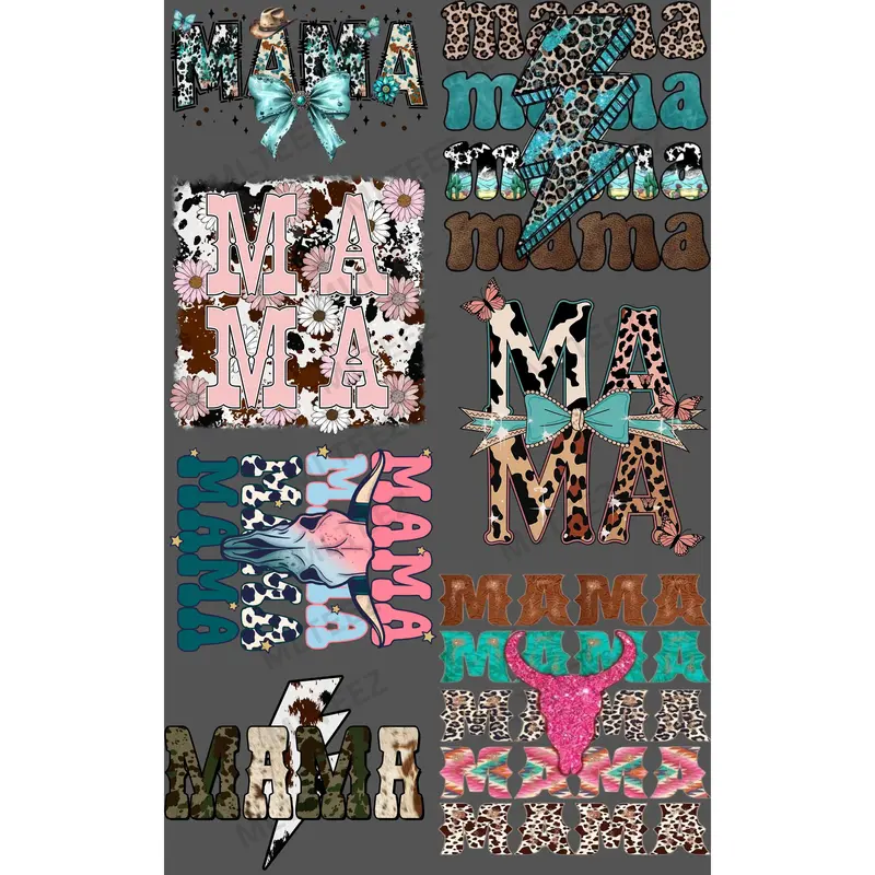 WESTERN MAMA (1) PREMADE GANGSHEET - 22X36 DTF TRANSFERS - DIRECT TO FILM