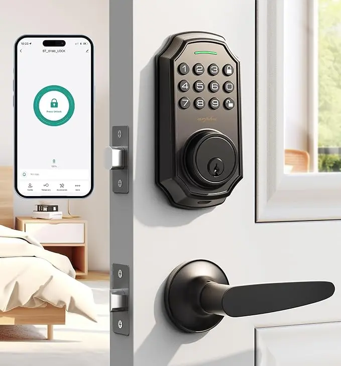 ARPHA D180 Smart Door Lock: Anti-Peeping Password + 50 Authorization Codes, One-Touch Lock + Auto Lock,Suitable for various scenarios, Easy to Install. No APP version