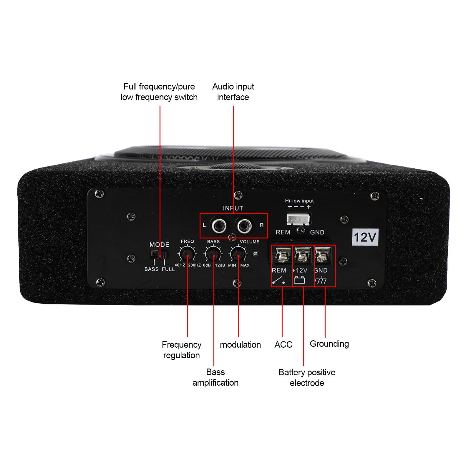 8 inch powered car subwoofer specifications