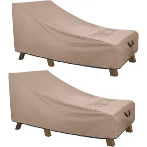 Patio Lounge Chair Cover Heavy Duty Outdoor Chaise Lounge Covers 2 Pack - 84L x 32W x 32H inch