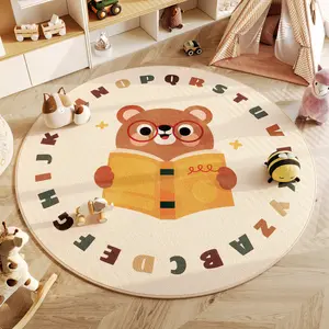 Round Kids Bedroom Rug, Loop Pile Play Area Carpet, Circle Reading Nook Rug, Non-Slip Anti-Fall Silent Crawling Mat, Durable Washable Nursery Rug, Playroom Decor, Soft Toy Area Floor Mat, Children's Room Essentials, #KidsRoomDecor, #NurseryEssentials
