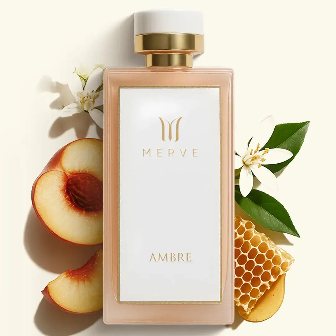 Merve Ambre Perfume For Women 3.4 oz | Long Lasting 12+ Hours | Jasmine, Honey, Amber, Caramel, Vanilla, Floral, Fruity | Eau de Parfum | Vegan & Cruelty Free | Gift for Her