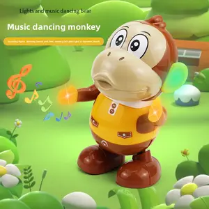 New electric dancing monkey toy, light and music dancing animal, cartoon figure children's toy, toy for boys and girls, holiday gift, New Year's gift (batteries not included, requires three AA batteries)