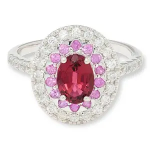 Colleen Lopez Rubelite, Pink Sapphire and White Zircon Ring