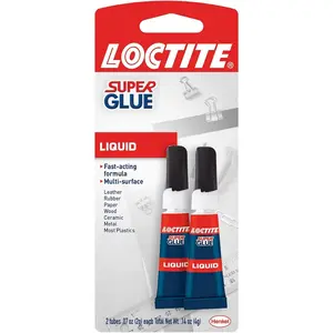 Loctite Super Glue Liquid, 2 Gram Tube, 2 Pack - Clear Superglue for Plastic, Wood, Metal, Crafts, & Repair, Instant Glue Adhesive, Quick Dry