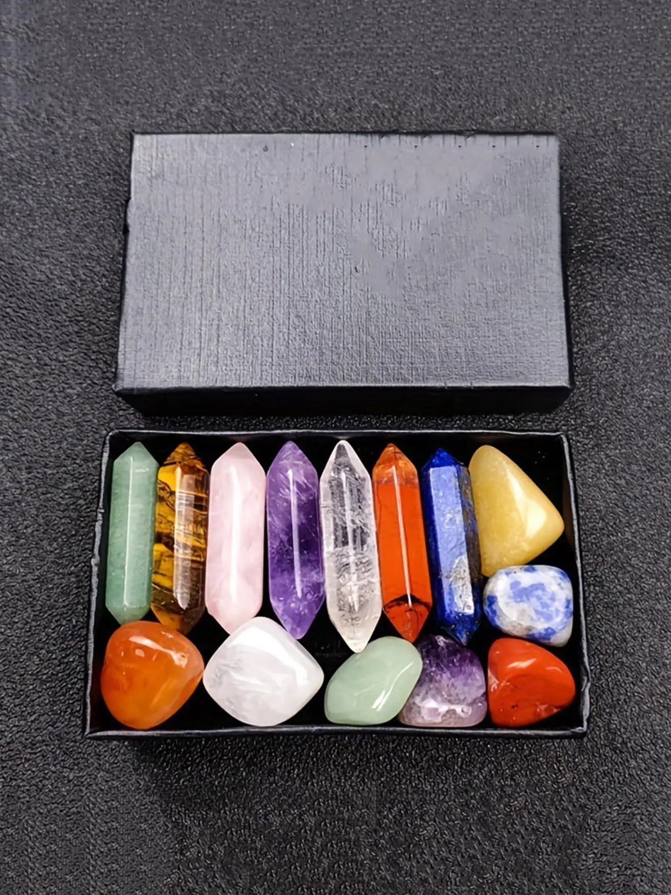 Natural Crystal Hexagonal Pillar Set, Colorful Ore Gem Combination, DIY Combination Accessory, Perfect Gift for Family and Friends