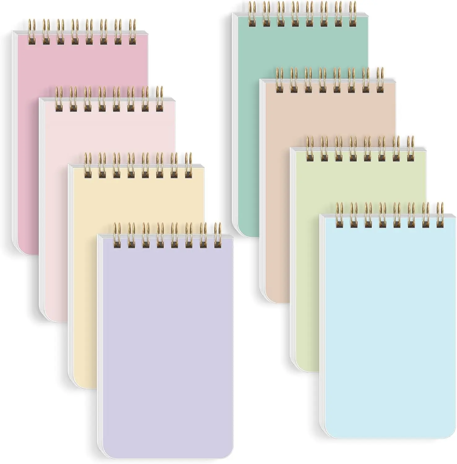 SKYDUE 8-Pack 3x5 Pocket Lined Journal Notebooks, Mini Spiral Coil Notepads for Students, Work & Travel, School Study Supplies, Note Taking & Meeting Notebook Stationery Portable Diary