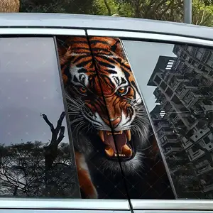 2pc Tiger Car B-Pillar Sticker, Vinyl Protection Decal, Easy Peel & Stick, Sunproof Waterproof Scratch-Resistant, Car Decoration, Car Decals, Car Decorative Sticker, Car Vehicle Decoration, Car Stickers