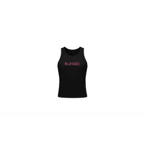 "B:lessed" Compression Tank Top          (Black x Pink)