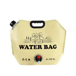 Outdoor Portable Foldable Water Bag with Faucet Travel Camping Picnic Handheld Thickened Large Capacity Water Storage Pouch